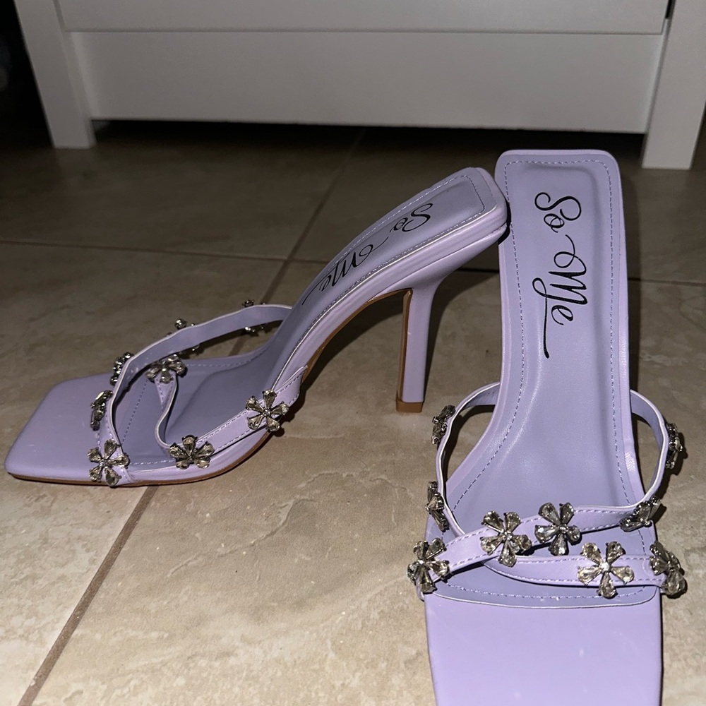 So Me Women's Lavender Heeled Sandals
